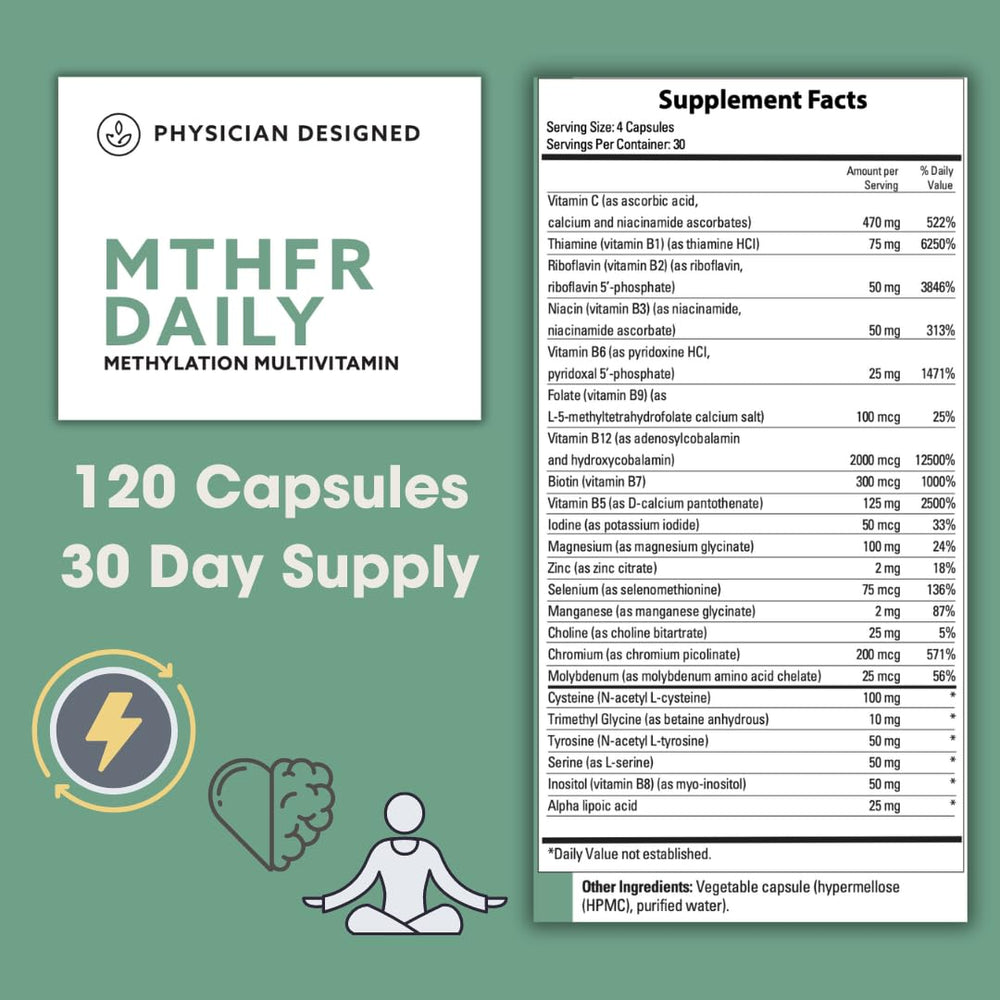 PD VARS MTHFR Daily Multivitamin capsules closeup highlighting methylated B vitamins.