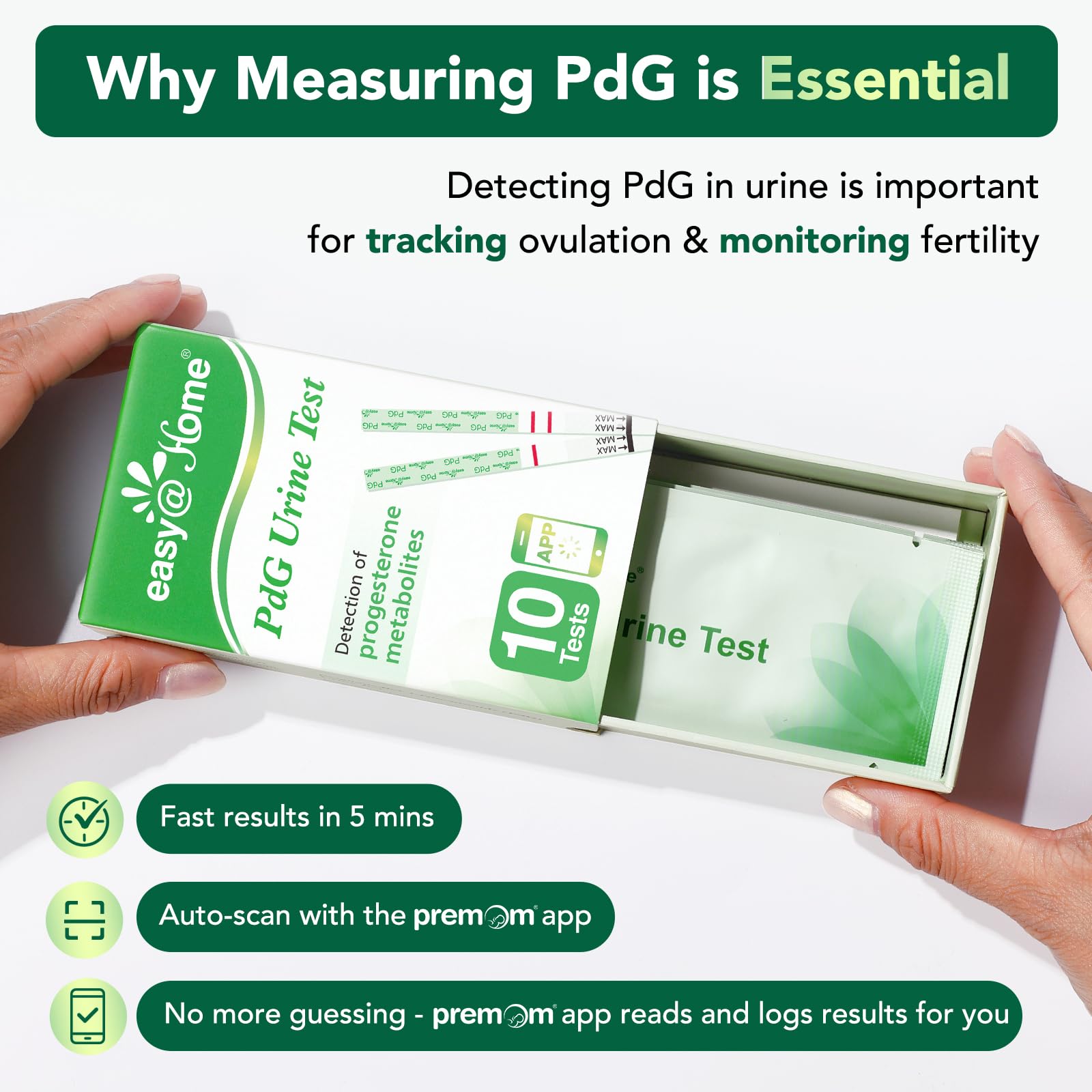 PdG strip showing a positive result with one line