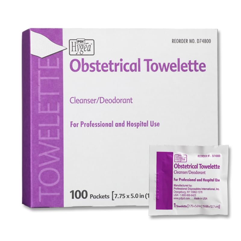 PDI Hygea obstetrical towelettes box for hospital or home use, convenient postpartum cleansing solution.