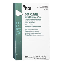 See Clear Lens Cleaning Wipes packaging and 120-count box
