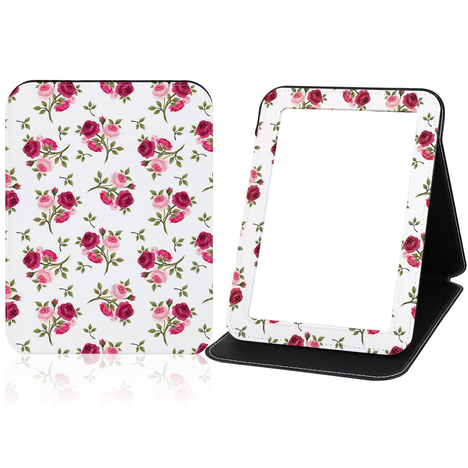 PDOZV rose-pattern mirror closed, portable for travel