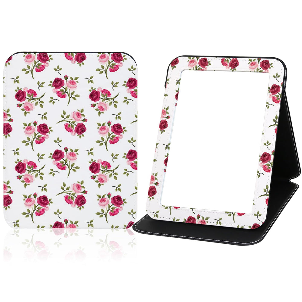 PDOZV rose-pattern mirror closed, portable for travel