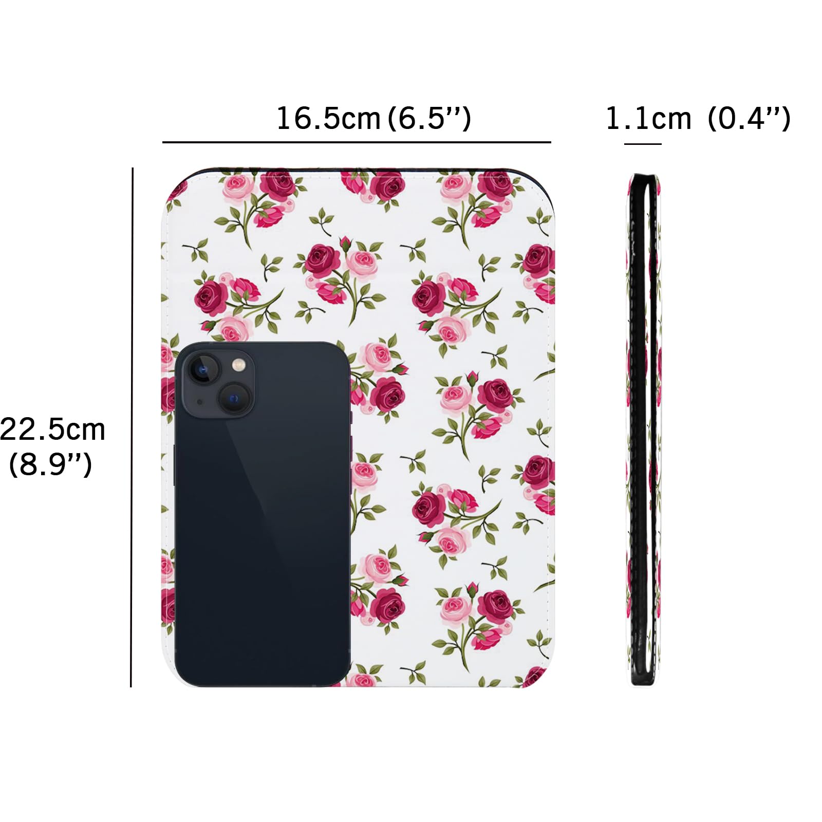 PDOZV rose-pattern mirror open at angle for precise touch-ups