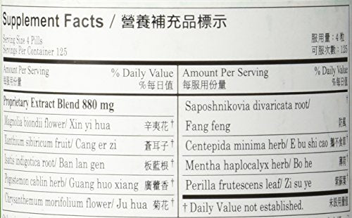Pe Min Kan Wan Plum Flower bottle back nutrition information
