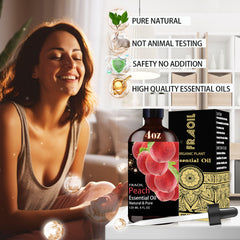 Amber glass bottle with glass dropper for Peach Essential Oil