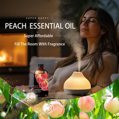 Peach Essential Oil used in a diffuser for aromatherapy