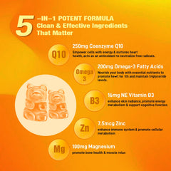 Peach flavor CoQ10 gummies ingredients label