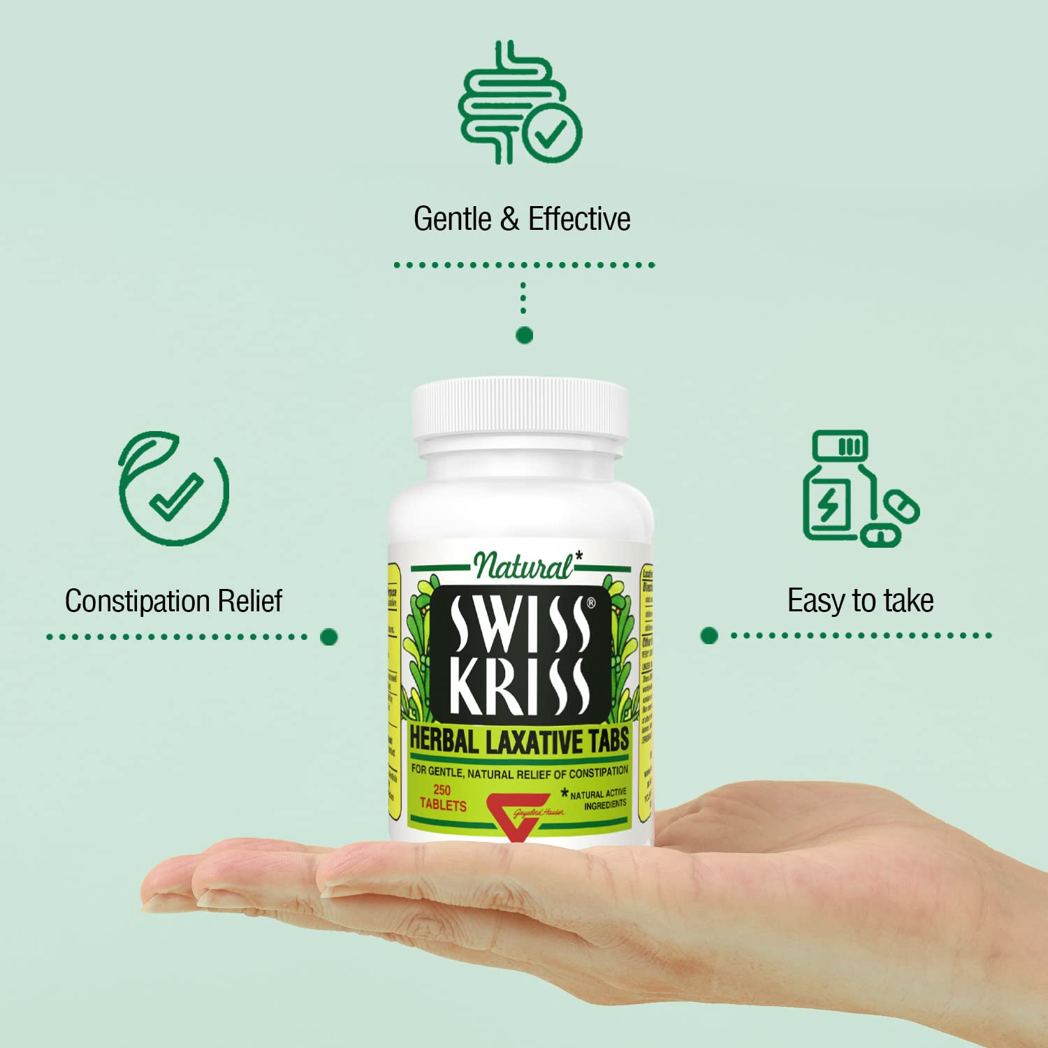 Peach tree leaves reveal relaxing herbal components in Swiss Kriss formula.