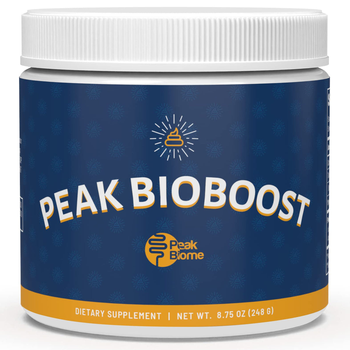 Peak Biome Peak BioBoost flavorless prebiotic powder with scoop