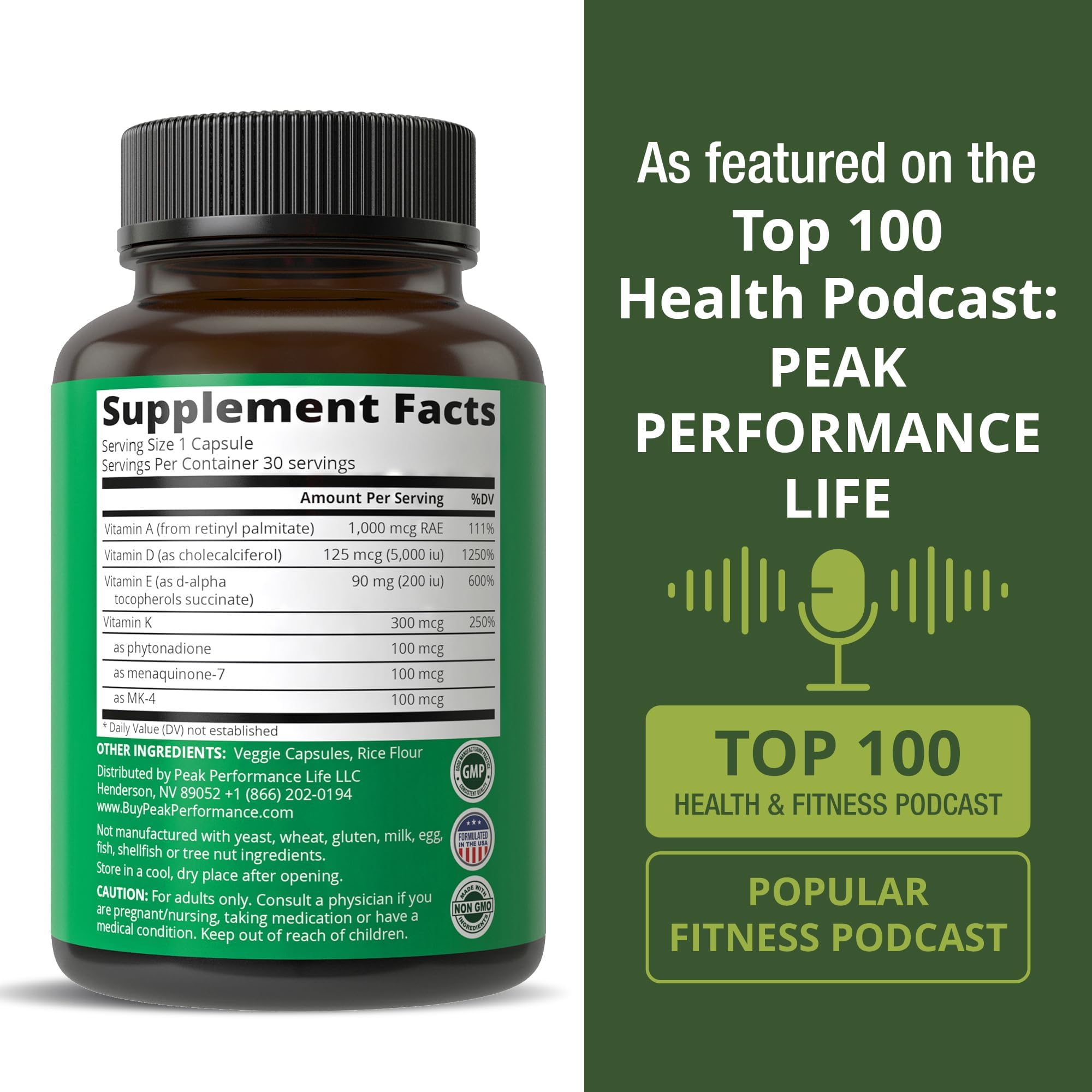 ADK vitamin blend capsule with A D E K