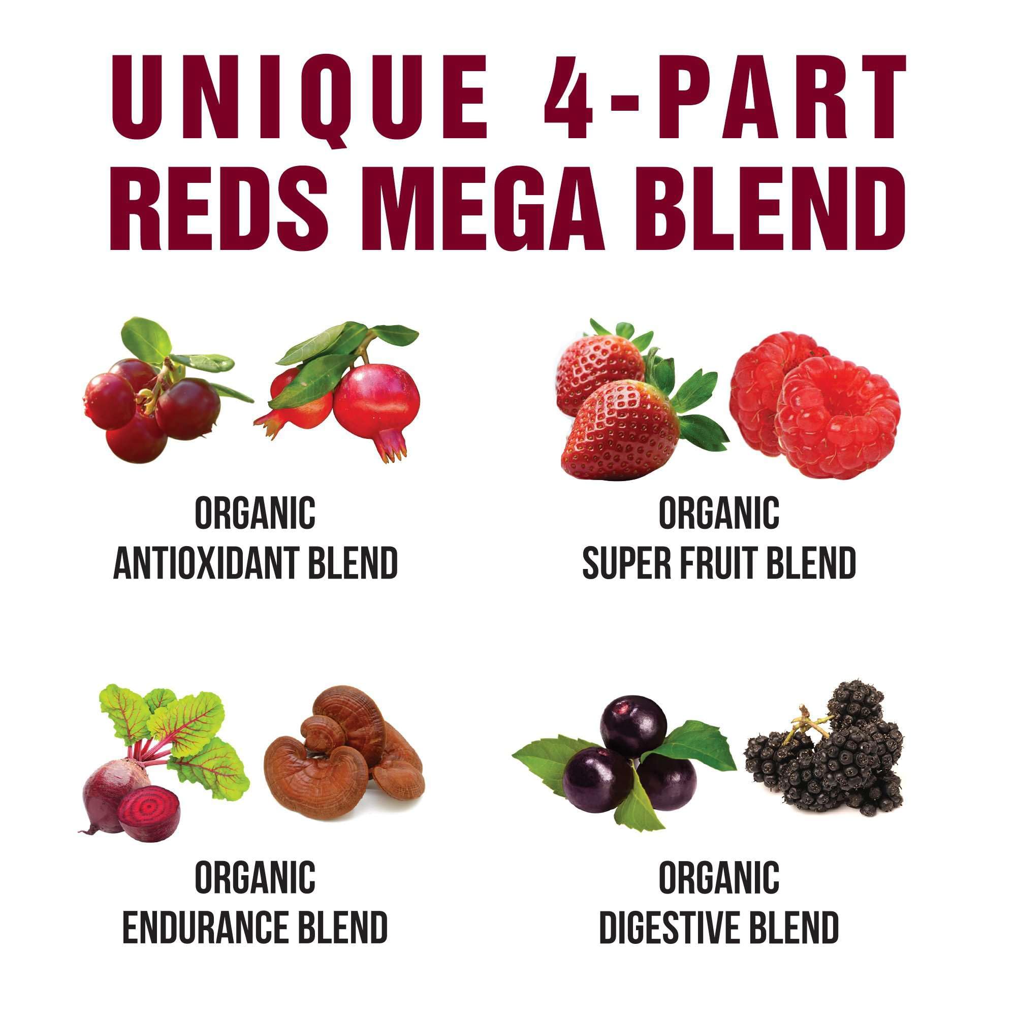 Vegan, low-carb, high-energy red superfood powder mix