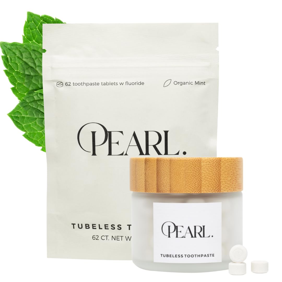 Pearl Jar toothpaste kit with 62 fluoride mint tablets