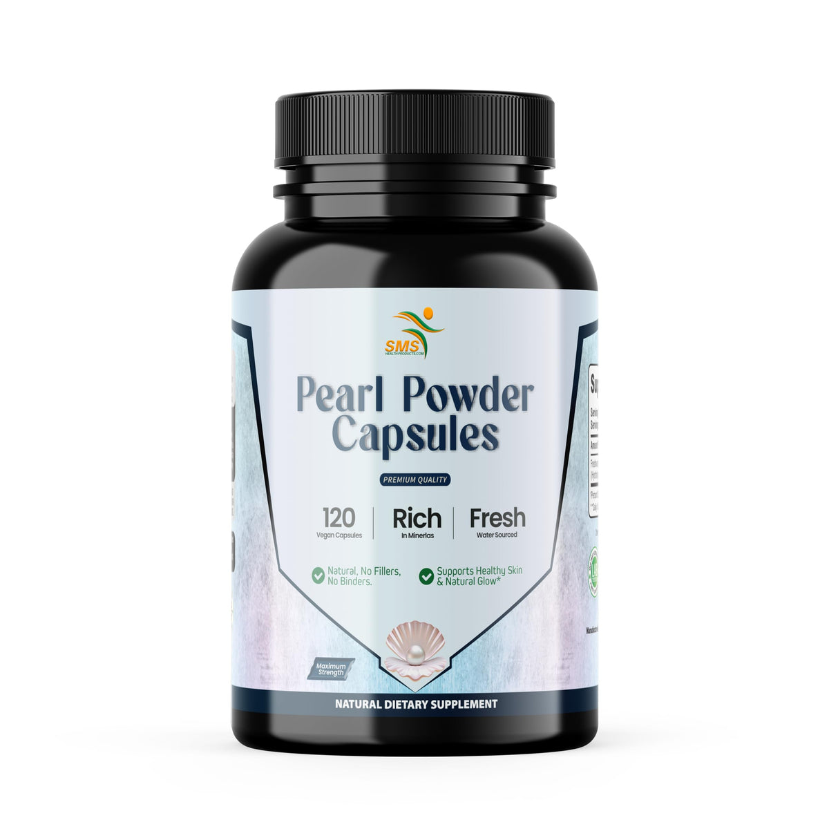 Pearl Powder Capsules bottle with label