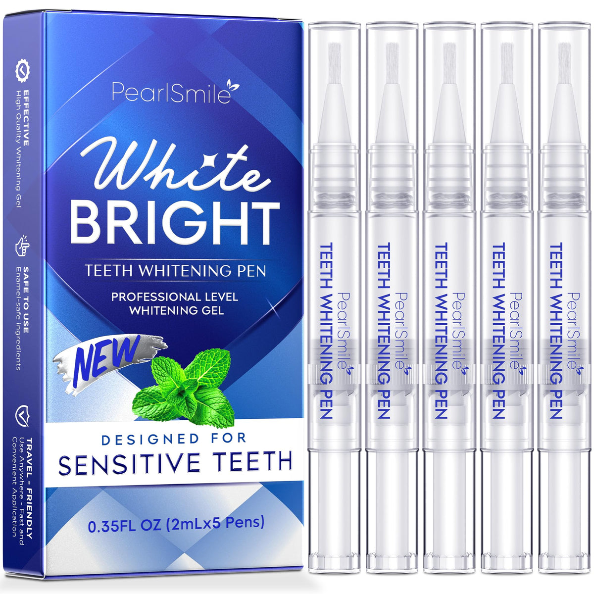Front view of Pearl Smile 5-pack whitening pen set