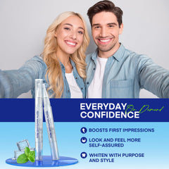 User applying Pearl Smile whitening pen to teeth