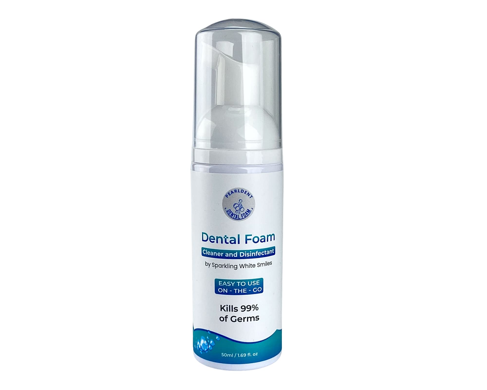Dentures cleaned with Pearldent Dental Foam