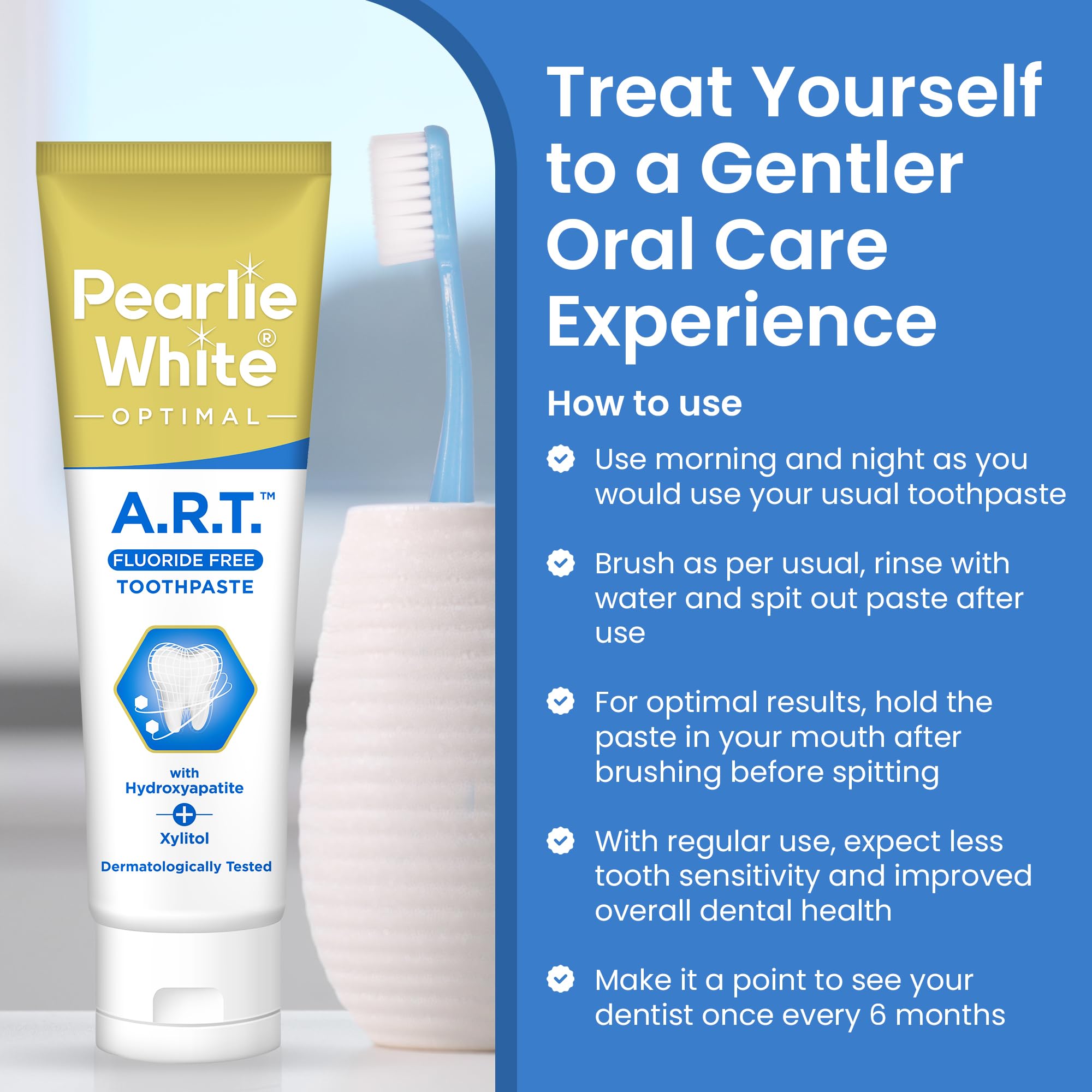 Pearlie White remineralization toothpaste packaging and tube