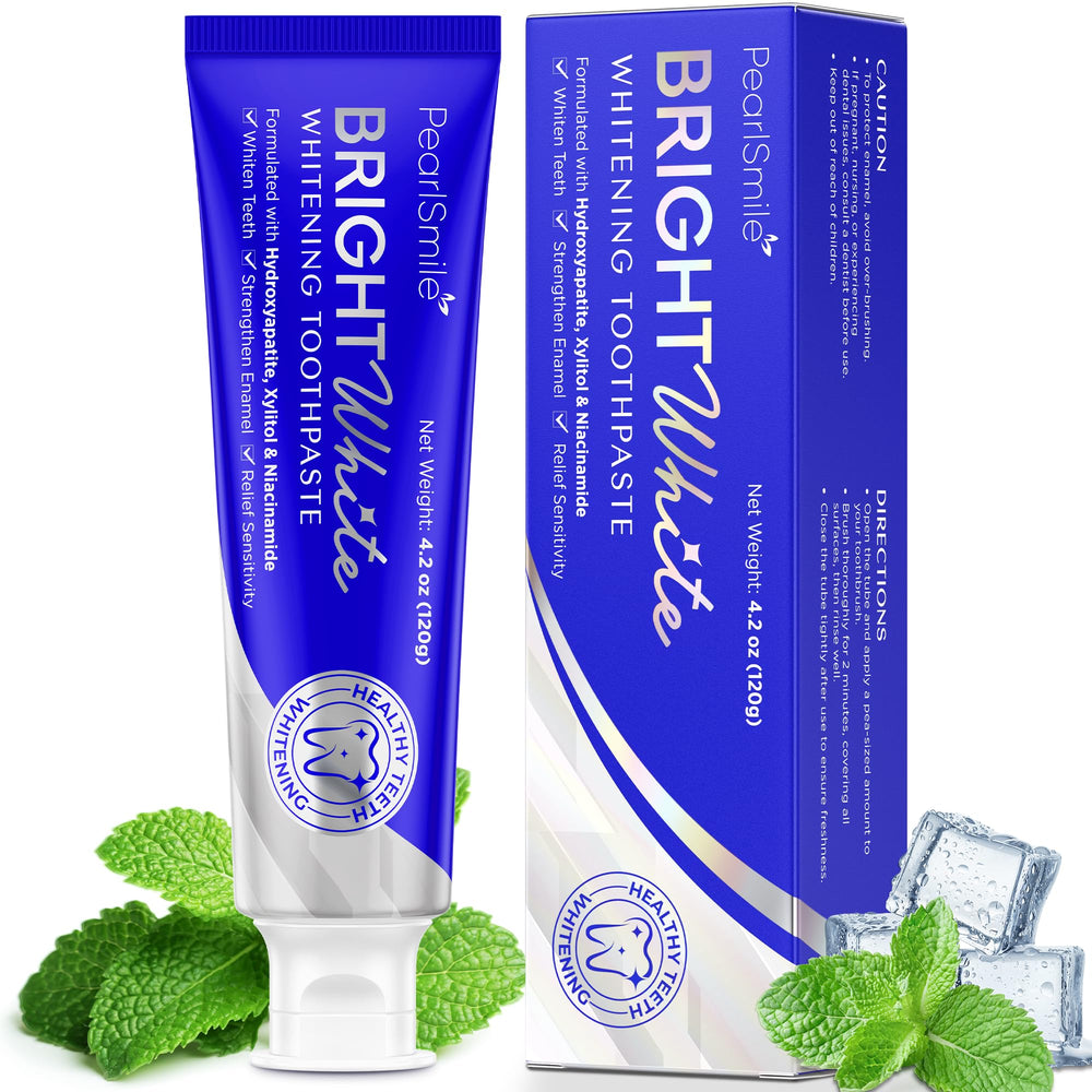 PearlSmile toothpaste 2-pack with 4.2oz tubes and packaging