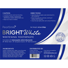 Lifestyle shot of a smiling person with PearlSmile toothpaste