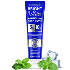 PearlSmile whitening toothpaste 4.2oz tube on white background