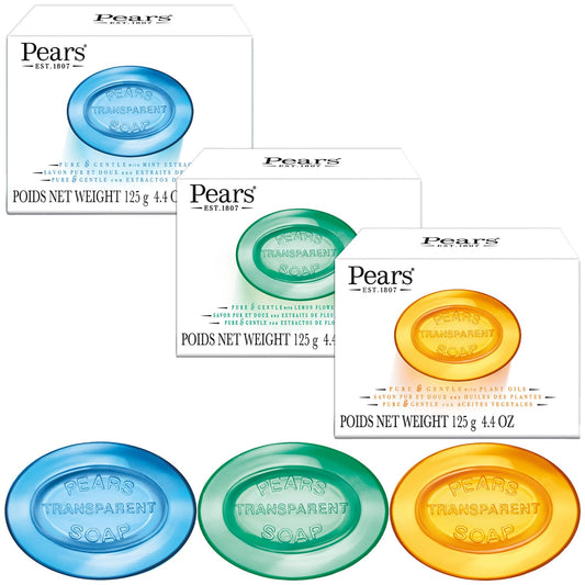 Pears Soap blue mint bar showing refreshing clean for daily use