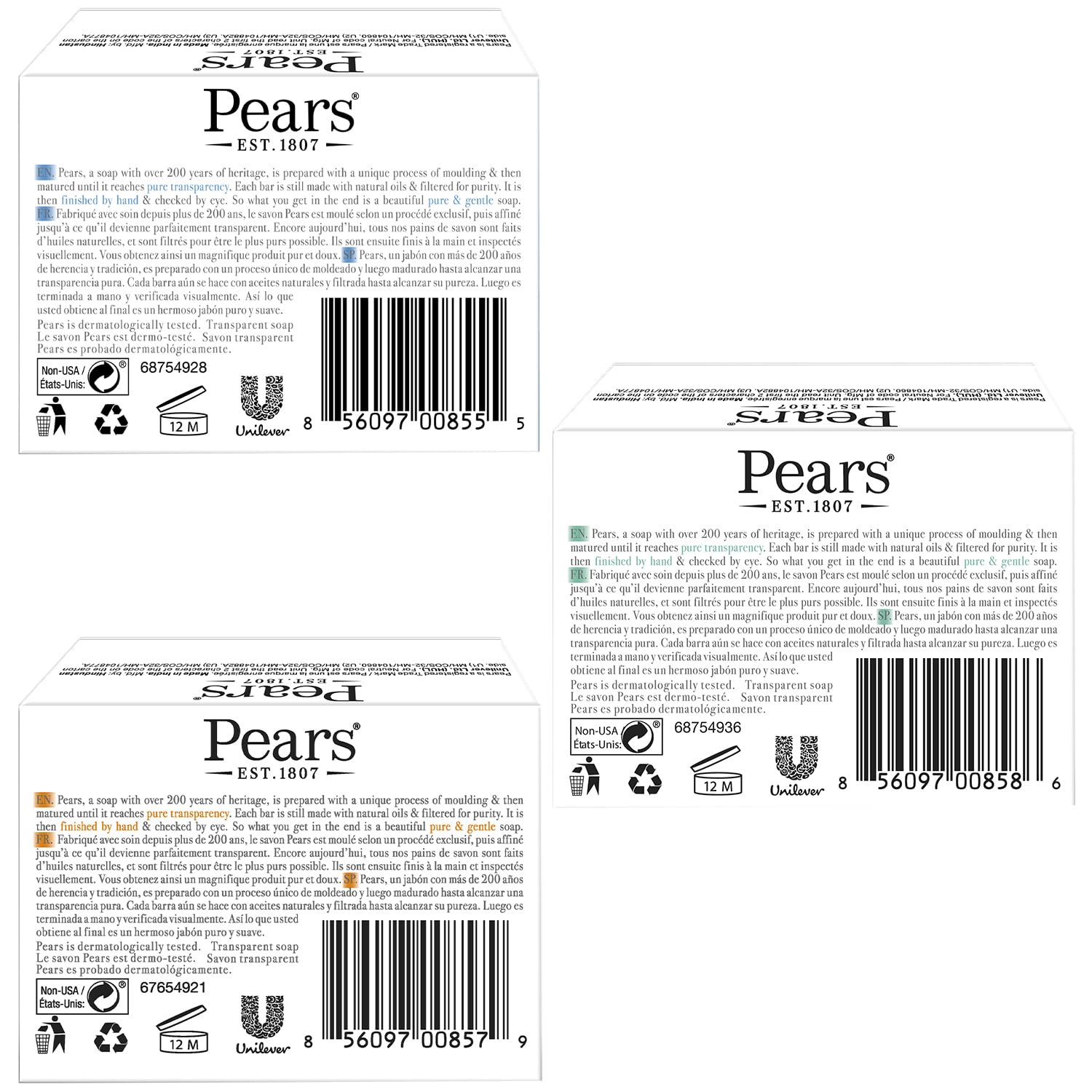 Pears Soap green lemon bar with uplifting citrus scent and mild lather