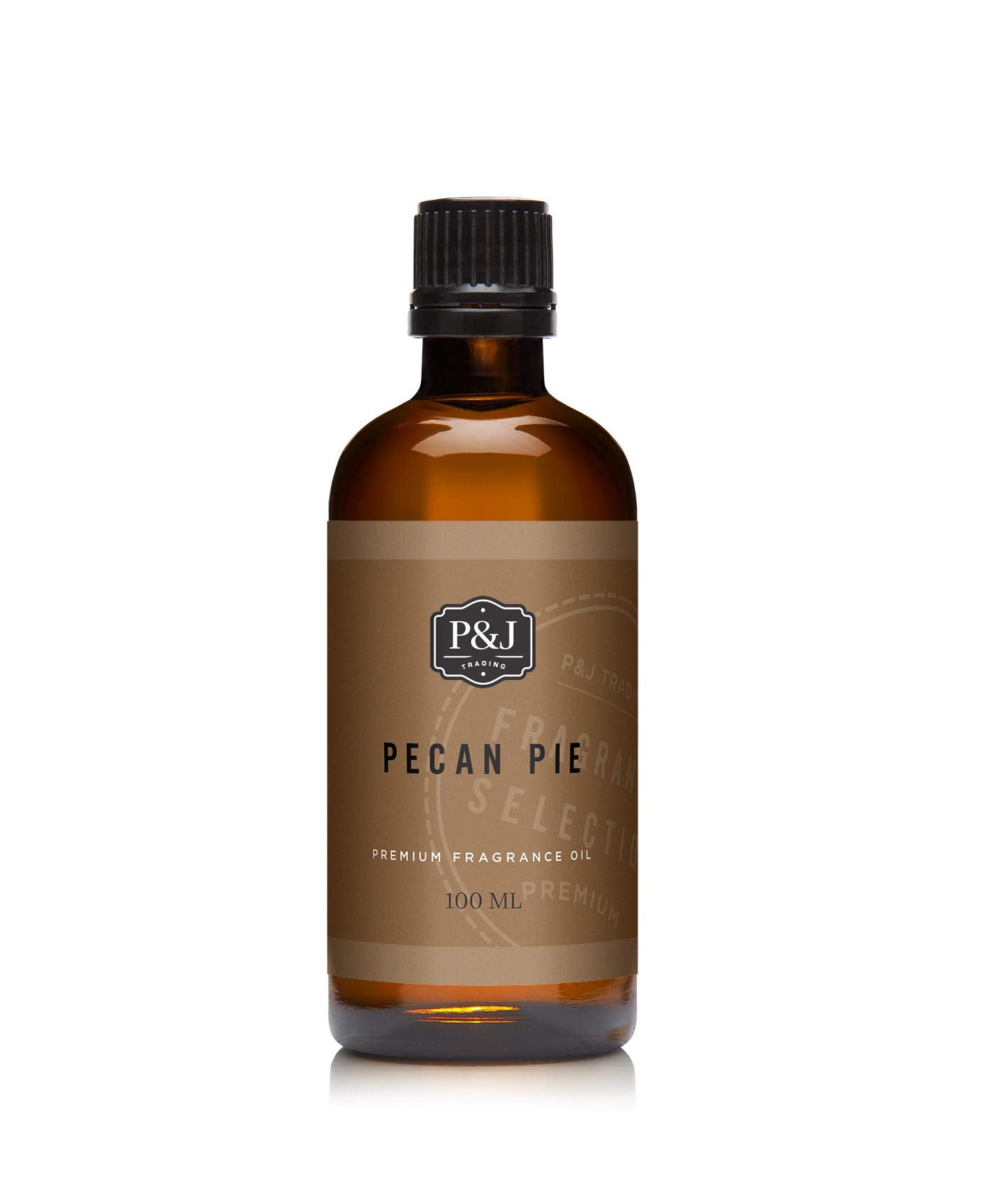 P&J Trading Pecan Pie Scented Oil 100ml amber bottle with euro dropper cap