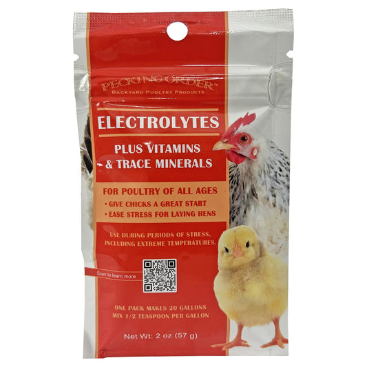 Pecking Order Electrolytes Plus Vitamins & Trace Minerals for Poultry label (Yellow) - image 1