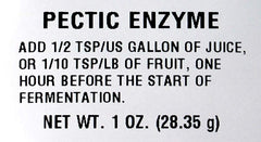 Front view of pectic enzyme 1 oz packaging