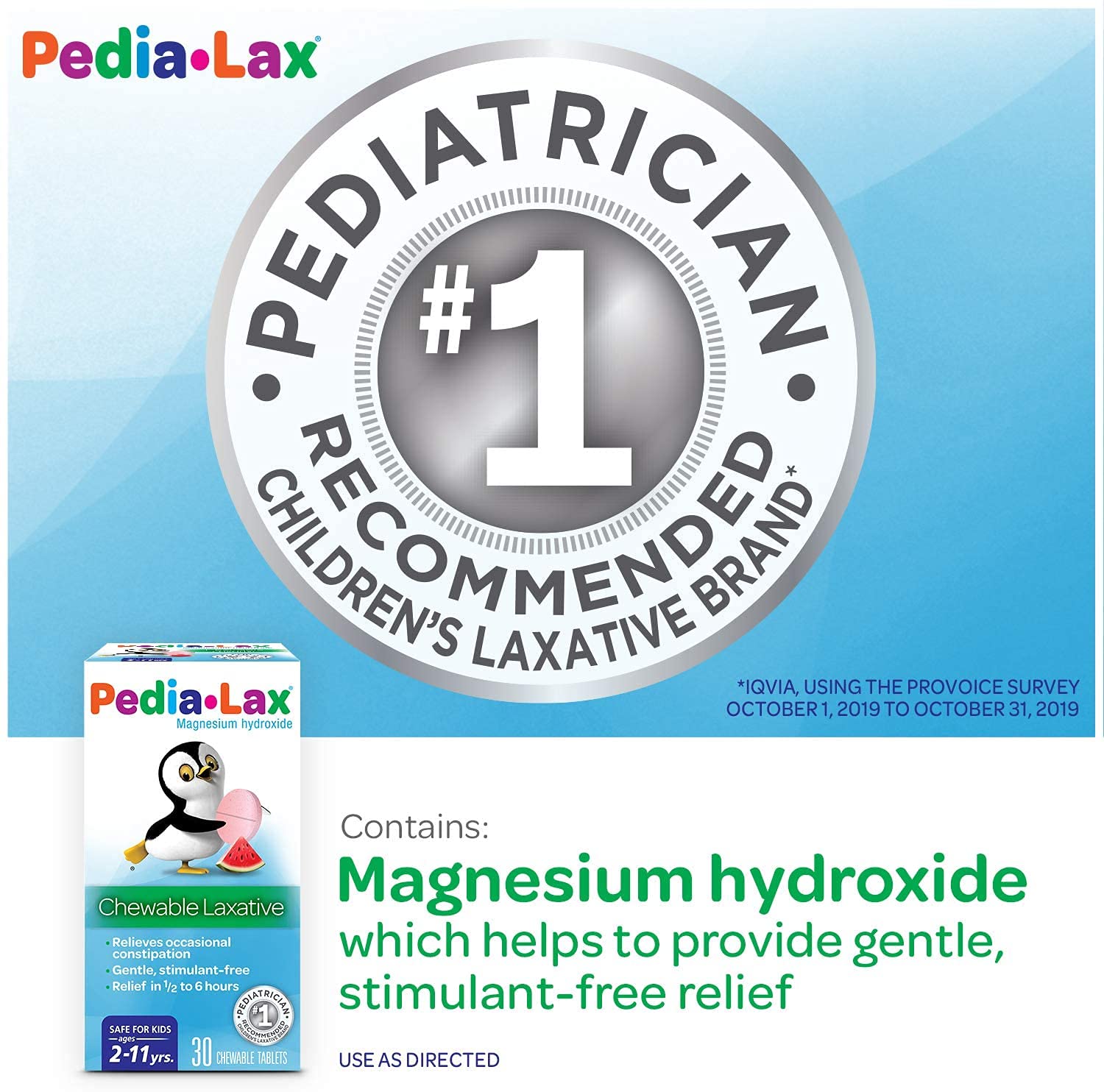 Pedia-Lax chewables dosage label for safe use