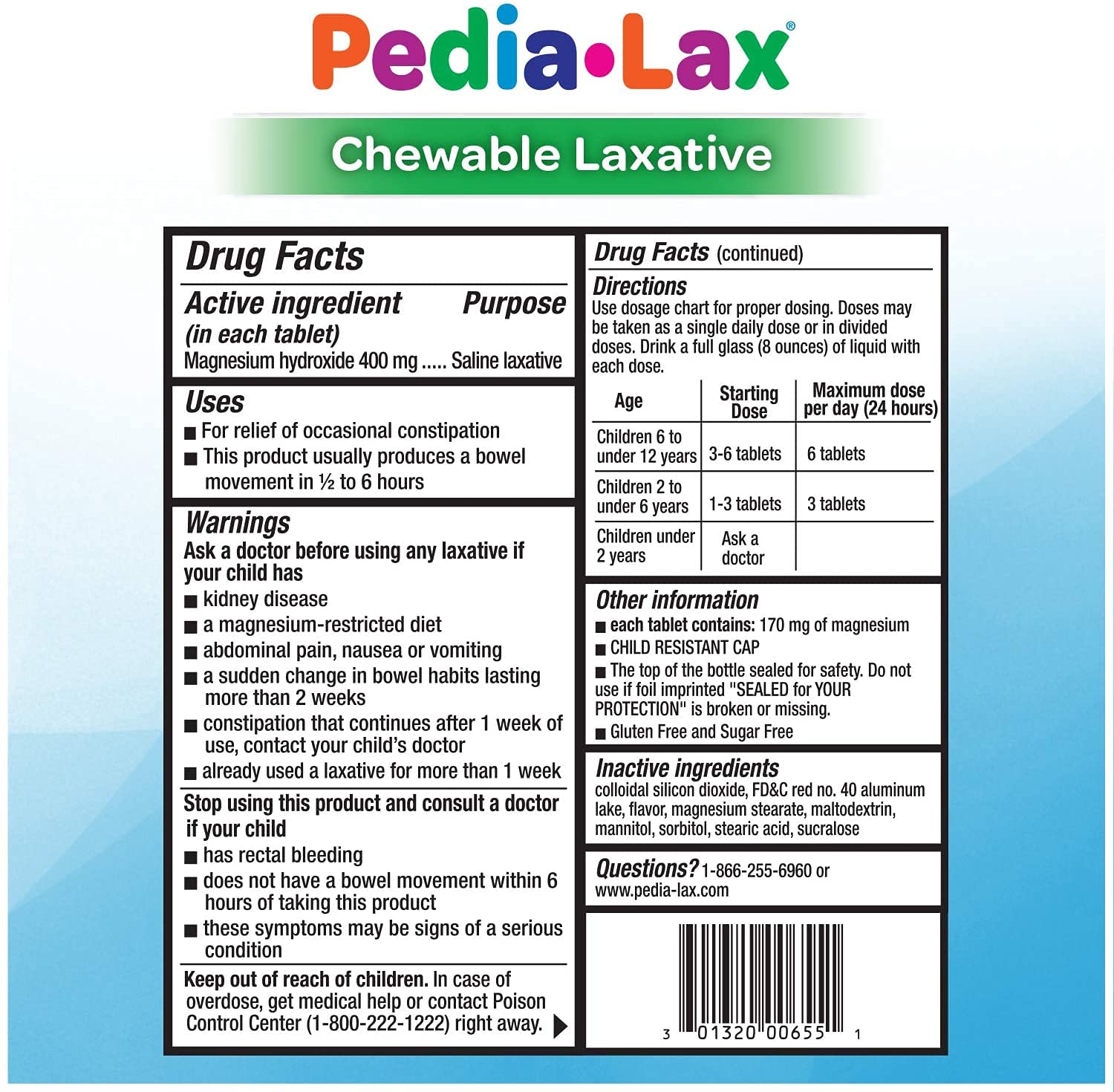 Pedia-Lax watermelon flavor chewables on table appealing to kids for easy dosing