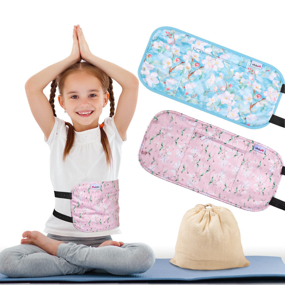 Pedobi kids castor oil wrap with floral design close-up