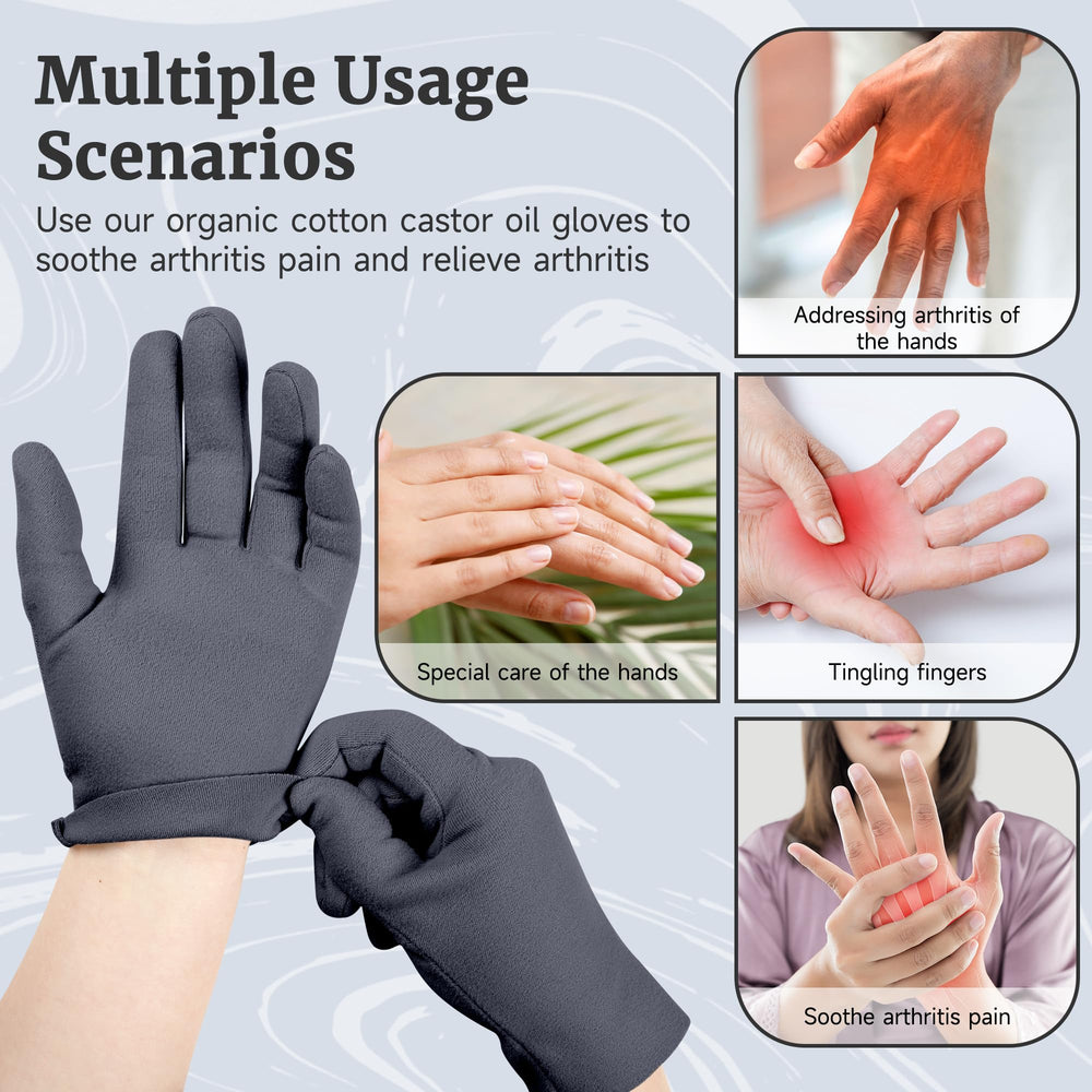 Hand wearing Pedobi castor oil wrap for wrist support