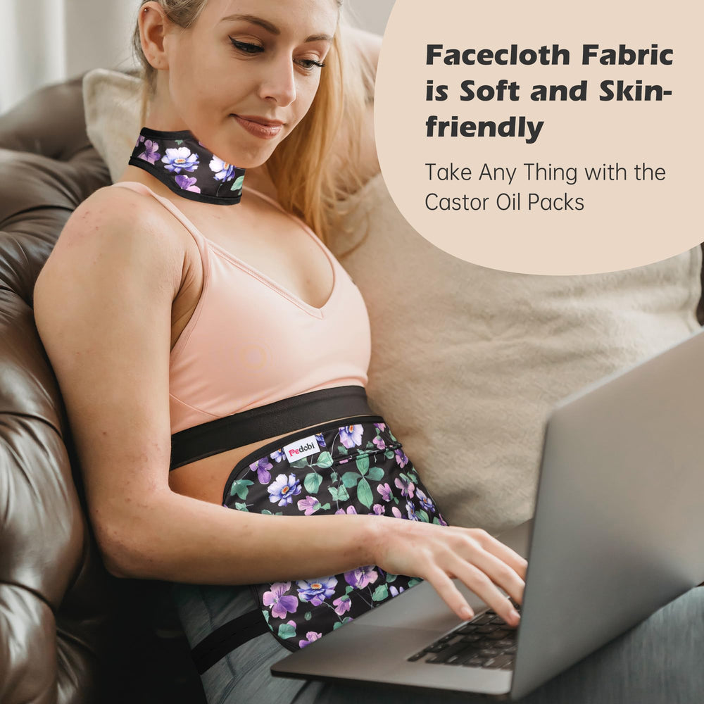 Pedobi castor oil pack packaging shows convenient two-pack value