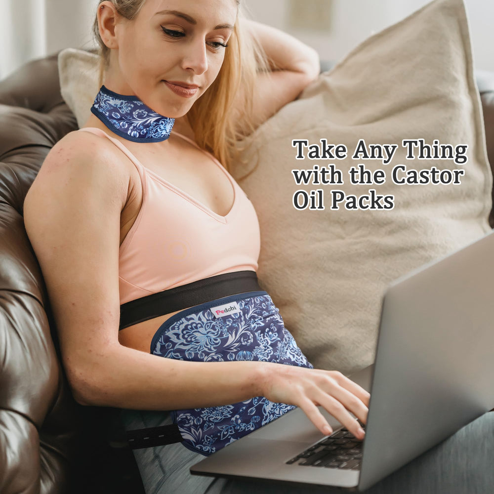 Gift-ready Pedobi castor oil pack wrap with two pieces