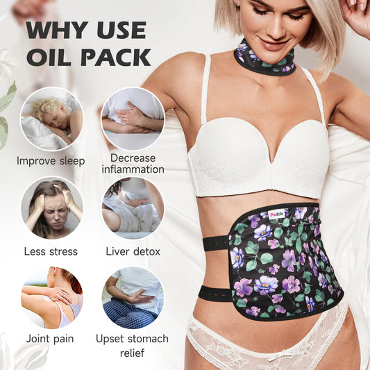 Pedobi castor oil pack inner cotton fleece close-up highlights skin-friendly material