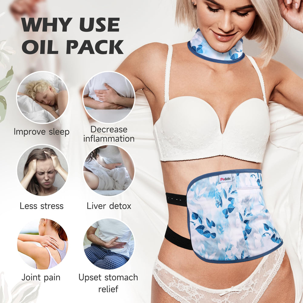 Pedobi castor oil pack wrap inner soft fleece close-up for skin comfort