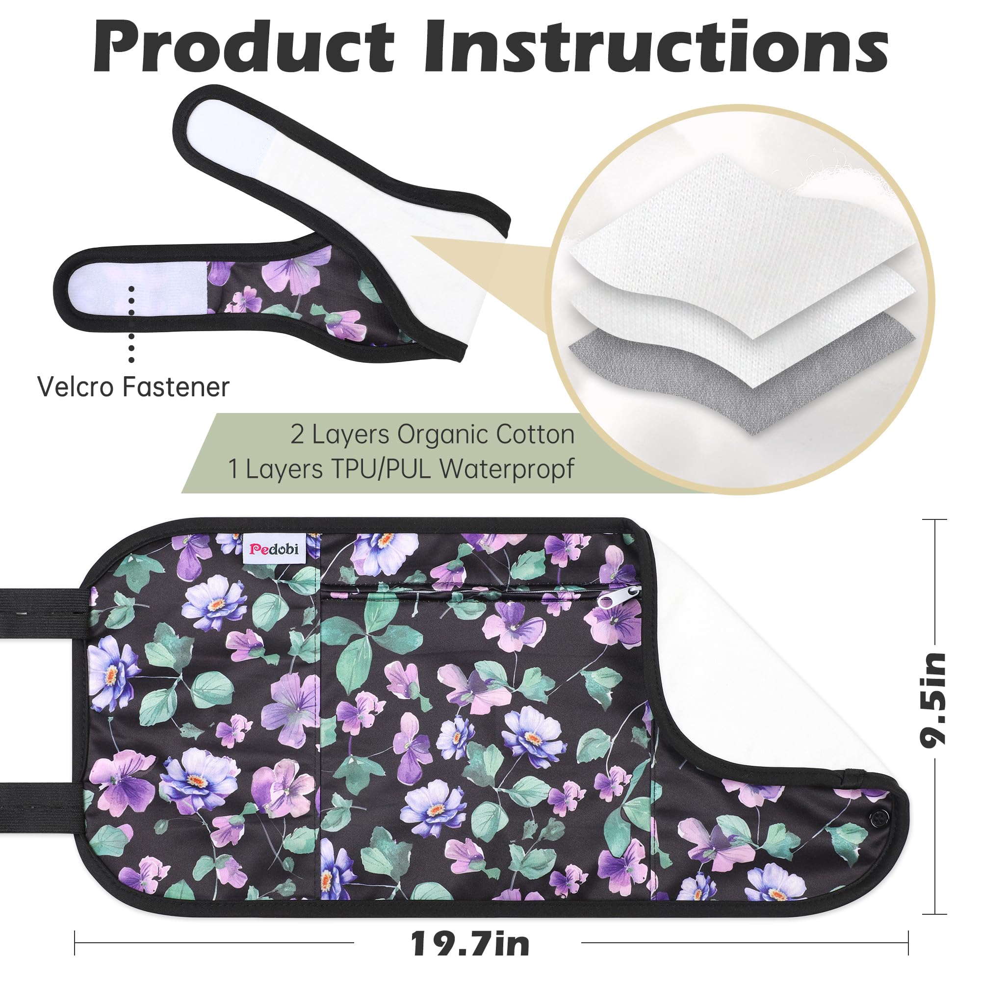 Pedobi castor oil pack outer TPU layer close-up shows leak protection for mess-free wear