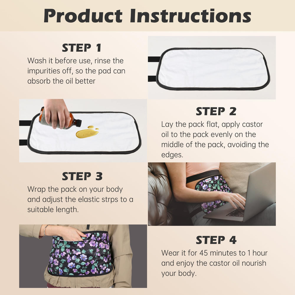 Pedobi castor oil pack being hand washed to illustrate care and reuse