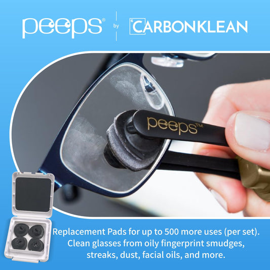 Close-up of CarbonKlean replacement pads showing carbon microfiber technology