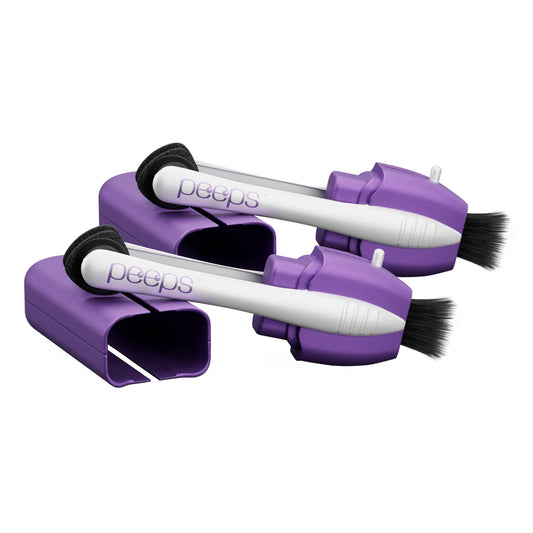 Front view of CarbonKlean Peeps Eyeglass Lens Cleaner Lavender 2-Pack