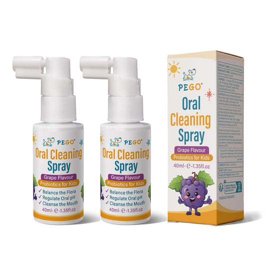 PEGO Kids Oral Spray bottle with grape flavor