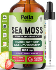 Pella Nutrition Sea Moss Drops with Bladderwrack Strawberry Lime bottle