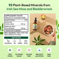 Sea Moss Drops bottle label close-up