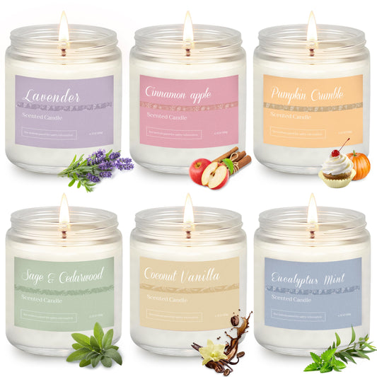 Bougies PELN – pomme et cannelle, ambiance automne chaleureuse pour salon.