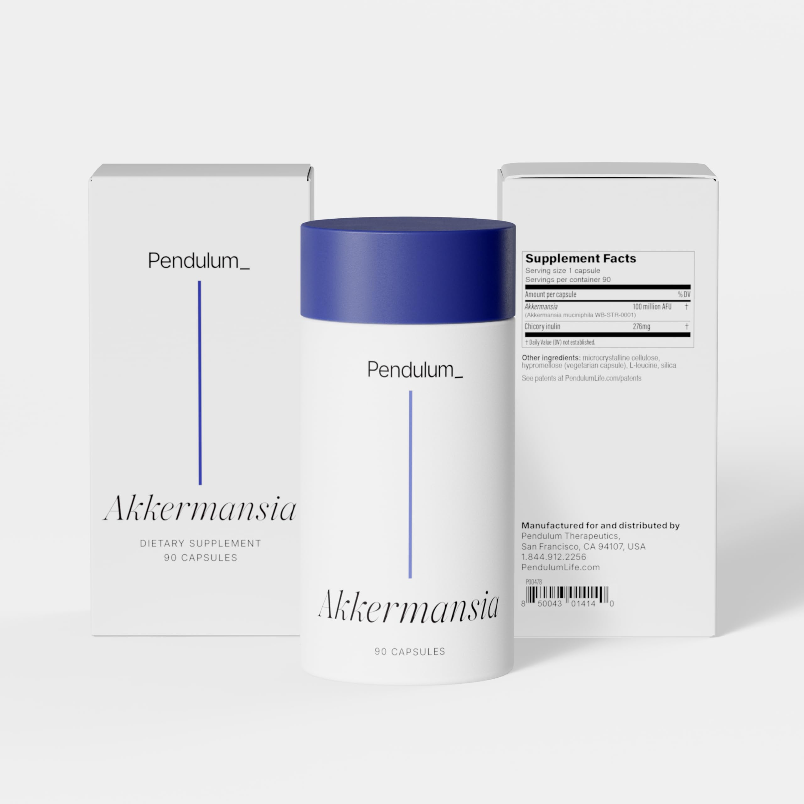 Ingredients list for Pendulum Akkermansia probiotic
