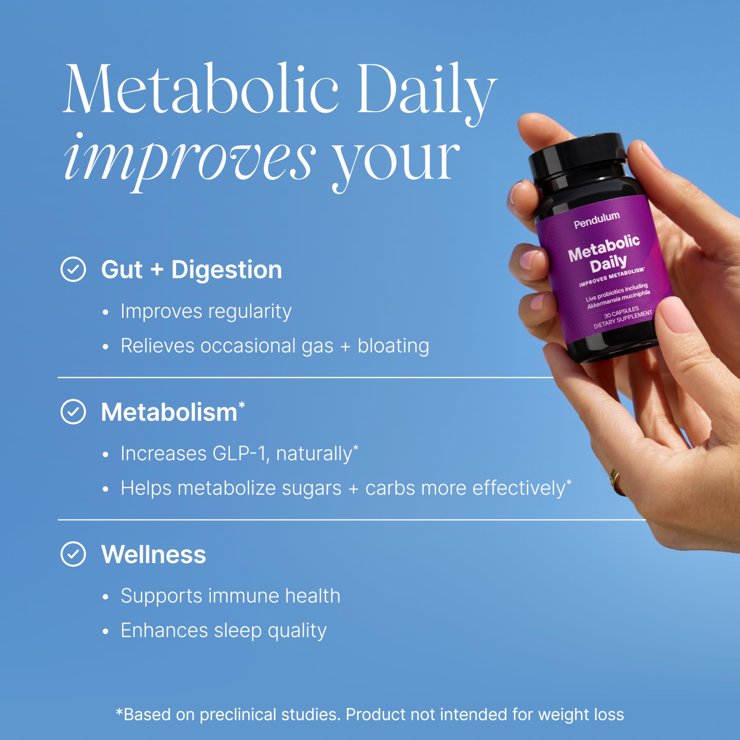 Person taking Pendulum Metabolic Daily capsule