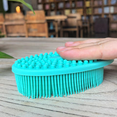Penepico silicone loofah doubles as bath brush and head scrubber.