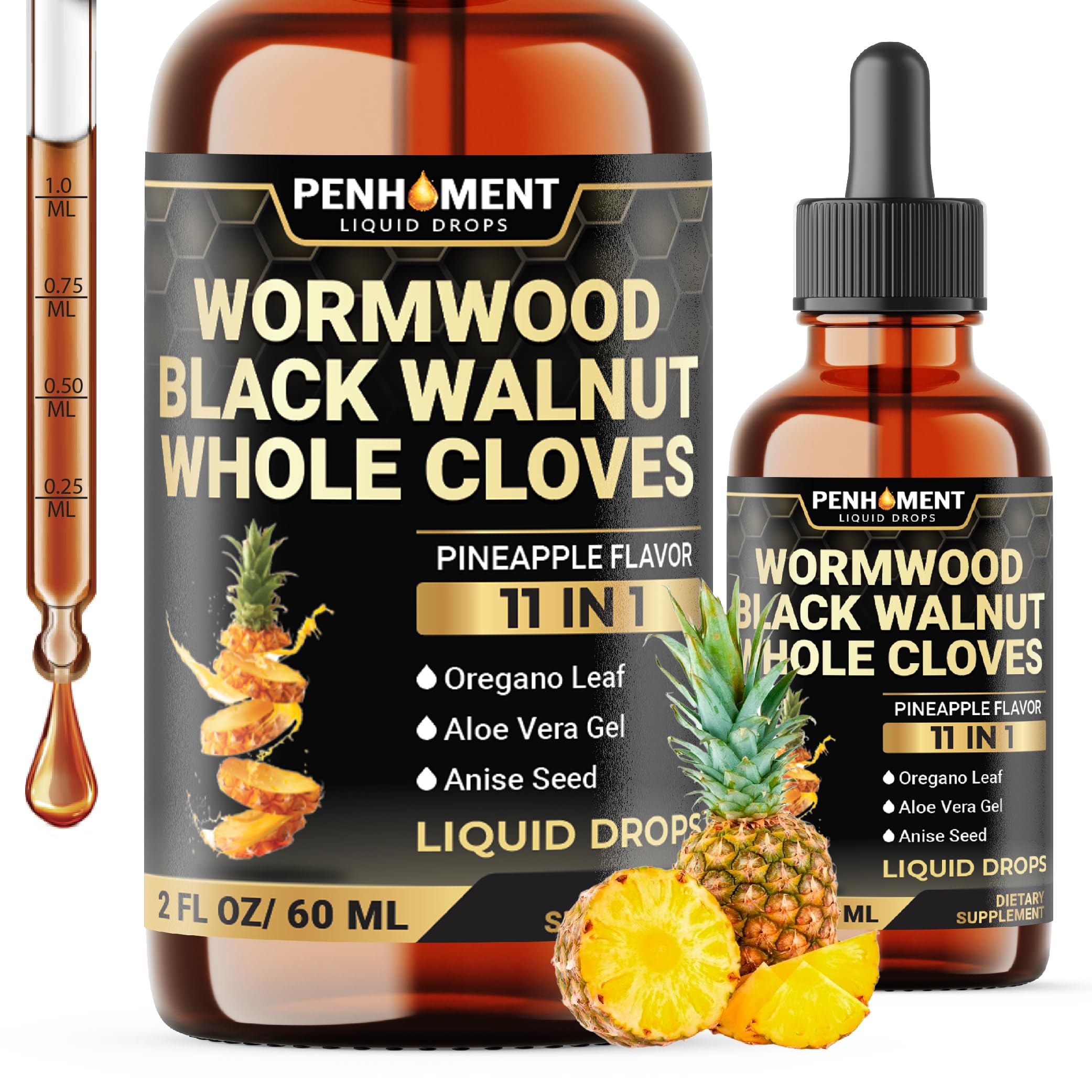 Penhoment 11in1 Wormwood Drops Pineapple Flavor bottle front