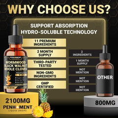 Dropper with Pineapple flavored wormwood liquid